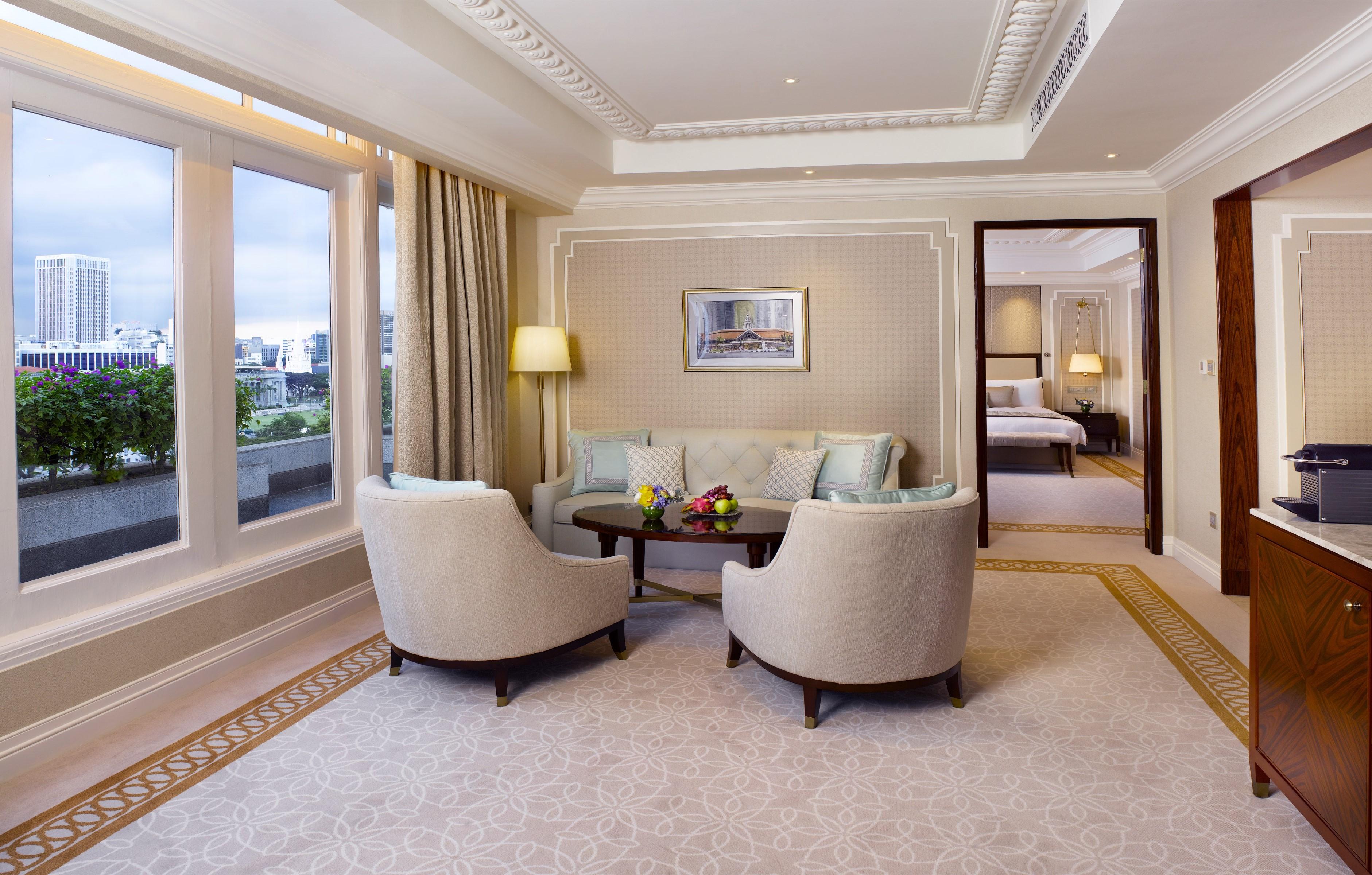 The Fullerton Hotel Szingapúr Kültér fotó A suite at the hotel